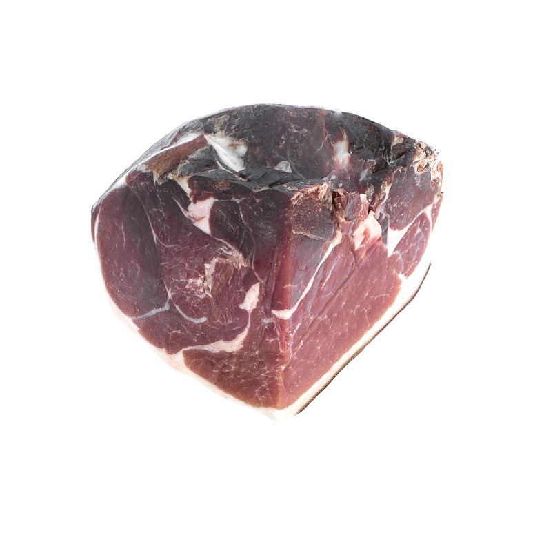 Quart de jambon sec nature. Poitrine roulée cuite à l'ail et au poivre. Maison Alpin. Vente en direct de la salaison familiale. Charcuterie artisanale, saucisson, saucisse, diot, jambon, de Haute-Savoie & viande de qualité supérieure en ligne.