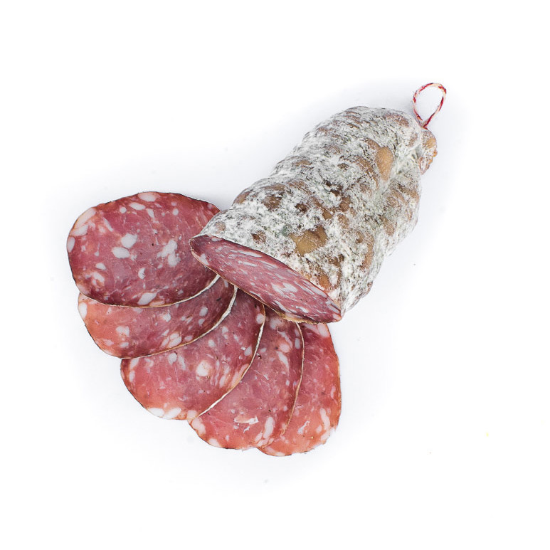 Saucisson sec nature. Vente en direct de la salaison familiale. Charcuterie artisanale, saucisson, saucisse, diot, jambon, de Haute-Savoie & viande de qualité supérieure en ligne.