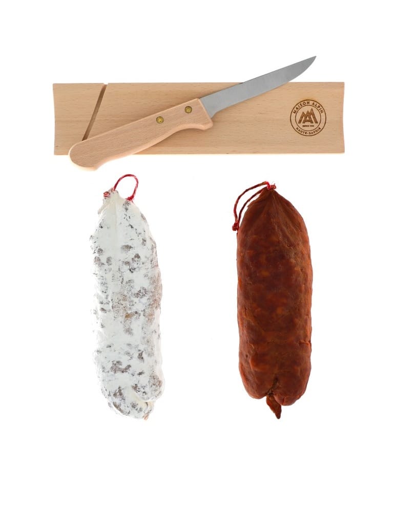 Planche à saucisson et son couteau